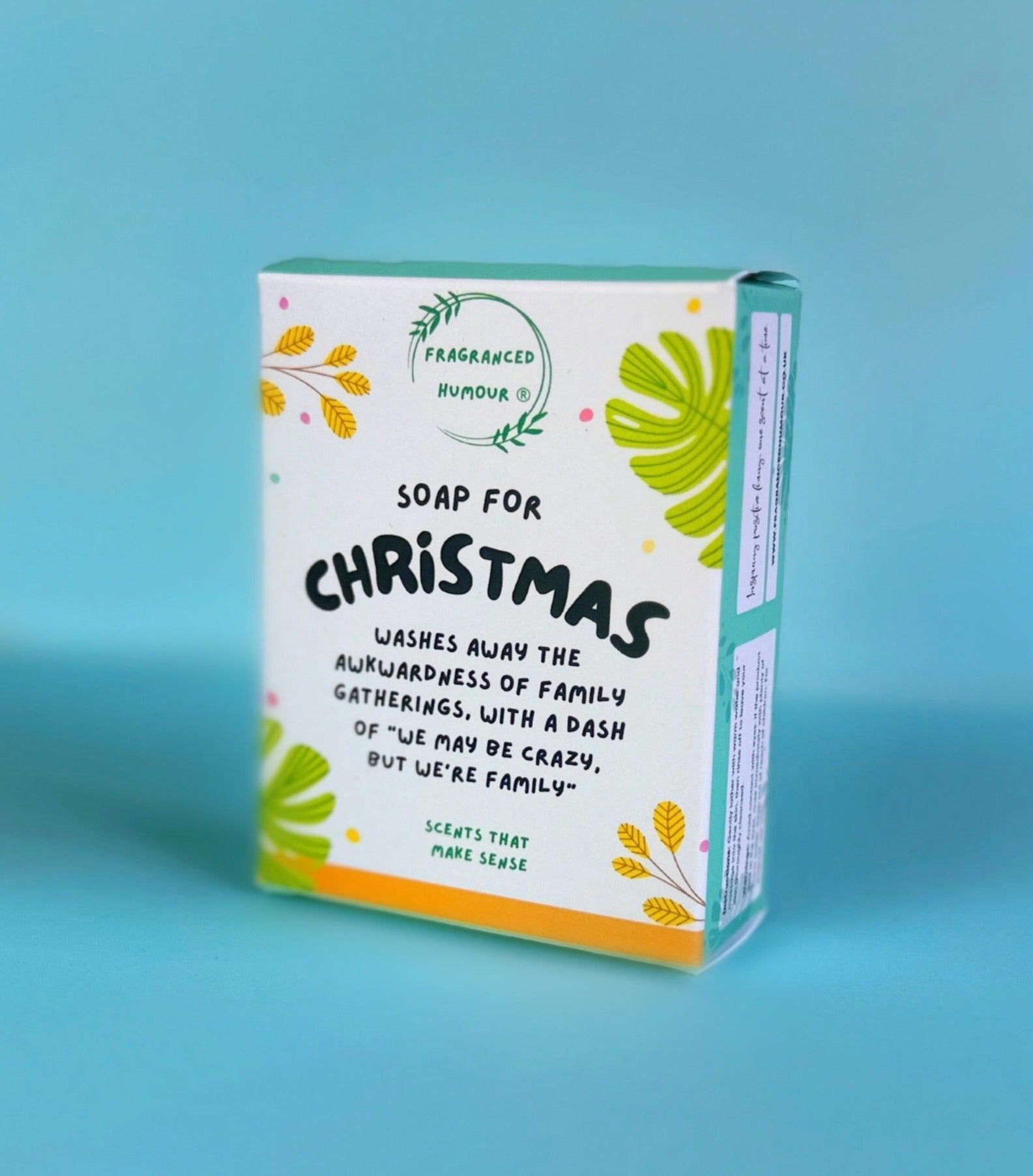 secret santa gift idea funny soap that reads christmas washes away the awkwardness of family gatherings with a dash of we may be crazy but we are family