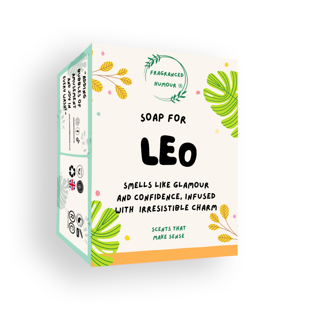 leo gift funny zodiac soap novelty soap the text on the box reads leo smells like glamour and confidence infused with irresistible charm