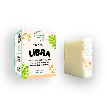 libra gift for friends zodiac soap the text on the box reads soap for libra smells like sitting on the fence with a dash of harmonious hesitation