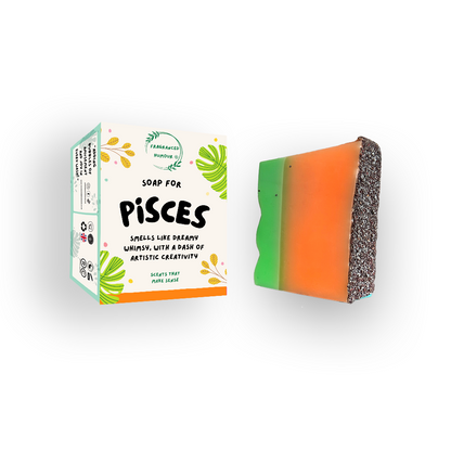pisces birthday gift idea funny soap for pisces the text reads smells like dreamy whimsy with a dash of artistic creativity