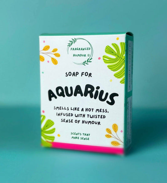 aquarius birthday gift idea funny soap gift the text reads aquarius  smells like a hot mess infused with twisted sense of humour
