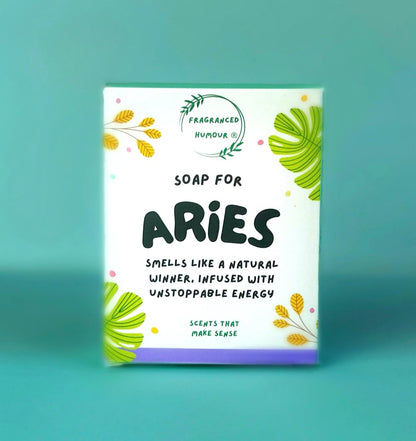 aries birthday gift idea for friends funny soap gift with humourous text on the box soap for aries smells like a natural winner infused with unstoppable energy