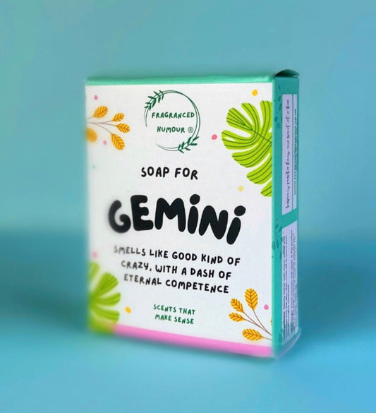 gemini birthday gift idea for friend zodiac soap the text reads soap for gemini smells like good kind of crazy with a dash of eternal competence